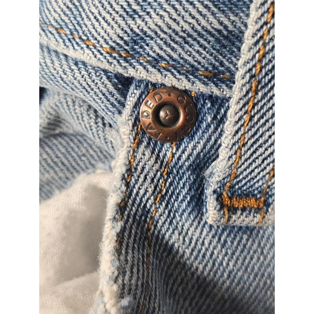 Faded Glory Mens Relaxed Fit Distressed Light Wash Blue‎ Denim Jeans 36x33